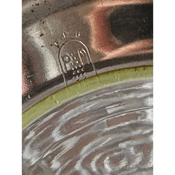 PM Italy Glass Bowl W/ Metal Pedestal & Frosted Glass Carved Bowl 9.25 VTG Rare - Picture 6 of 8